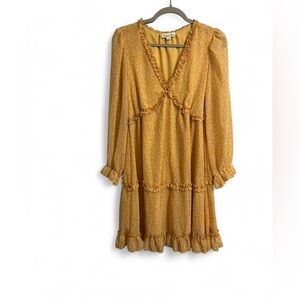 Yellow Floral Ruffle Dress